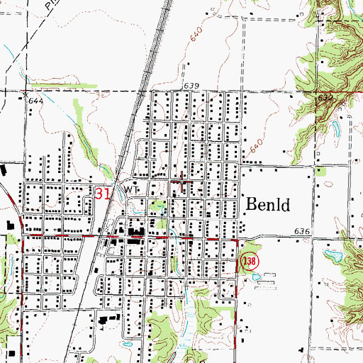 Topographic Map of North Fifth Street Baptist Church, IL