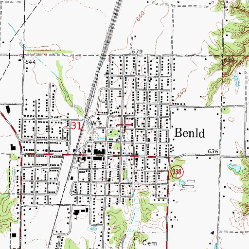 Topographic Map of Saint Marias Church, IL