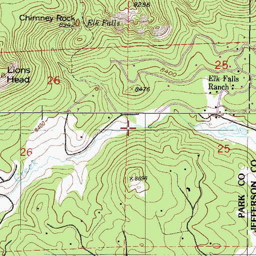 Topographic Map of North Elk Creek, CO
