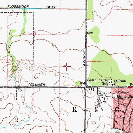 Topographic Map of Odyssey Golf Course, IL