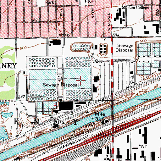 Topographic Map of Ogden Ditch (historical), IL