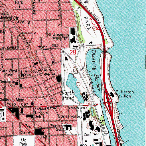 Topographic Map of Oglesby Monument, IL
