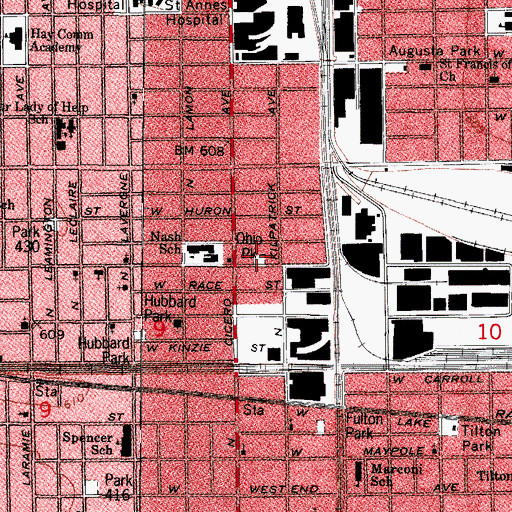 Topographic Map of Ohio Park, IL