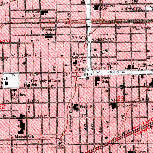 Topographic Map of Olive Child-Parent Center, IL