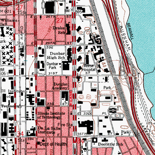 Topographic Map of Olivet Baptist Church Day Care Center, IL