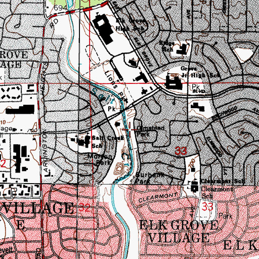 Topographic Map of Olmstead Park, IL