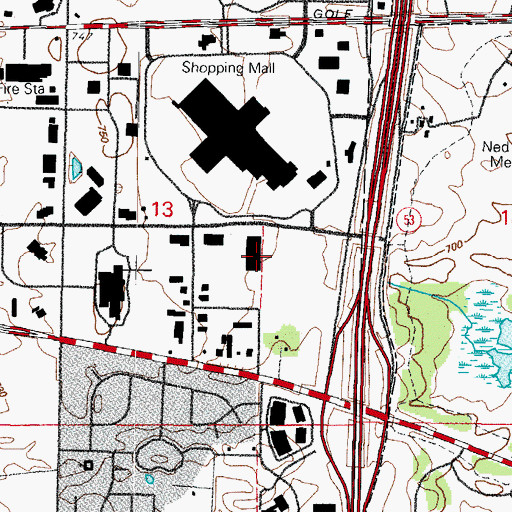 Topographic Map of One Schaumburg Place Shopping Center, IL