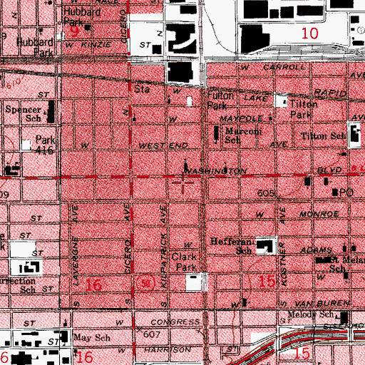 Topographic Map of One Way Apostolic Church of God, IL