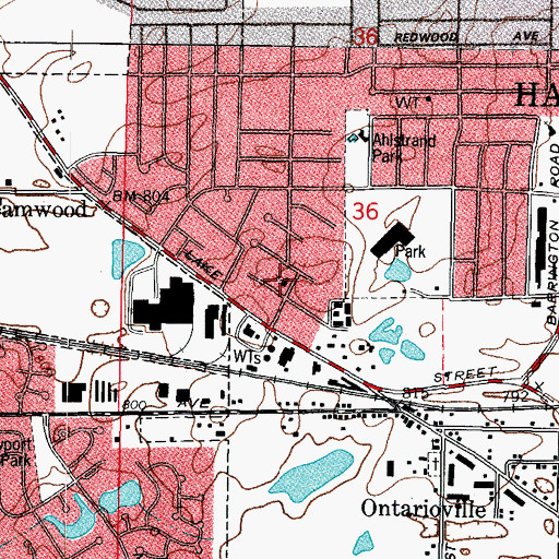 Topographic Map of Ontarioville Elementary School, IL