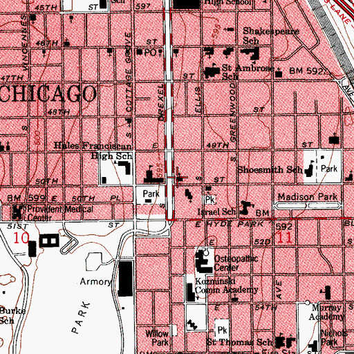 Topographic Map of Operation Push National Headquaters, IL