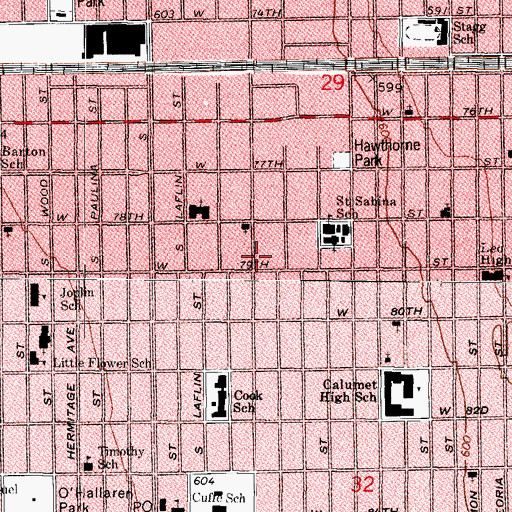 Topographic Map of Original Church of Jesus Christ, IL