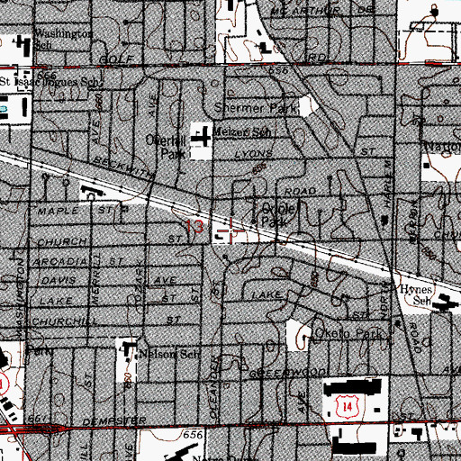 Topographic Map of Oriole Park, IL