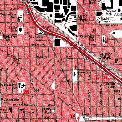 Topographic Map of Our Lady of Fatima Roman Catholic Church, IL