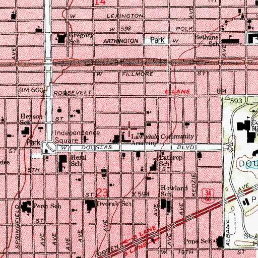 Topographic Map of Our Lady of Perpetual Help Catholic Church (historical), IL