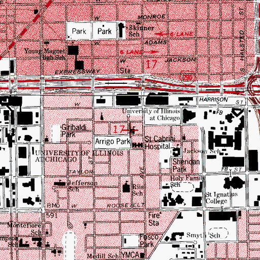 Topographic Map of Our Lady of Pompeii Roman Catholic Church, IL
