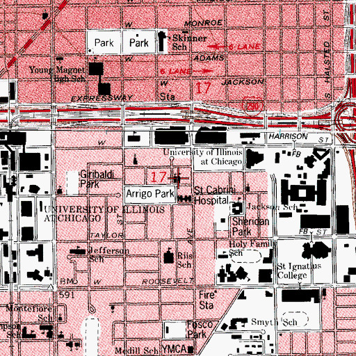 Topographic Map of Our Lady of Pompeii School, IL
