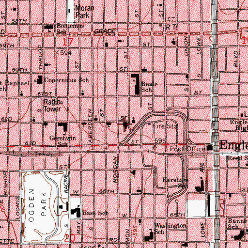Topographic Map of Our Lady of Solace School, IL