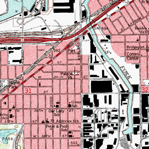 Topographic Map of Palace Park, IL