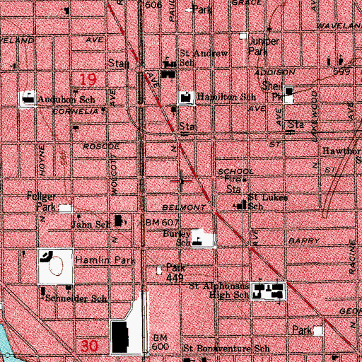 Topographic Map of Parish of Reconciliation, IL