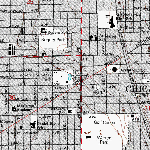 Topographic Map of Park Castle, IL