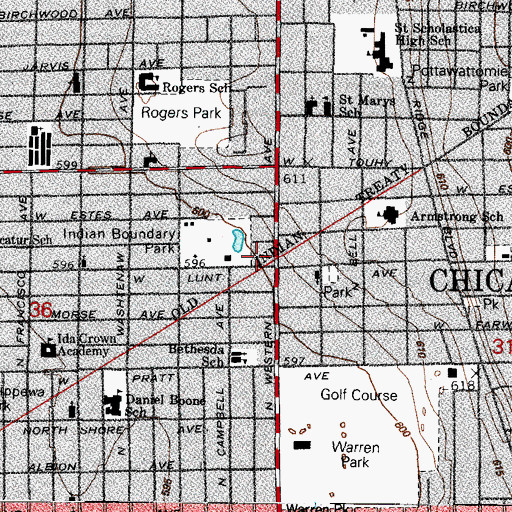 Topographic Map of Park Crest, IL