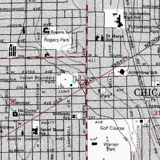 Topographic Map of Park Manor, IL