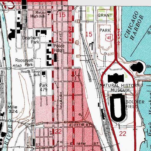 Topographic Map of Park Row, IL