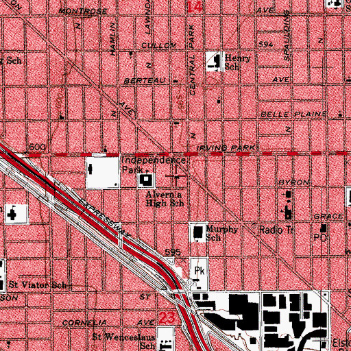 Topographic Map of Park View Lutheran Church, IL
