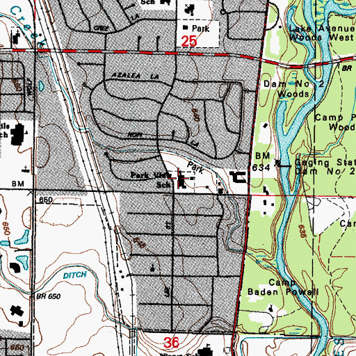 Topographic Map of Park View Montessori School - Mount Prospect, IL