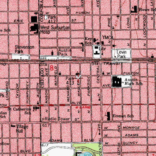 Topographic Map of Park 413, IL