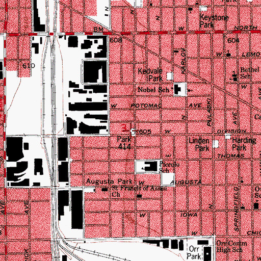 Topographic Map of Park 414, IL