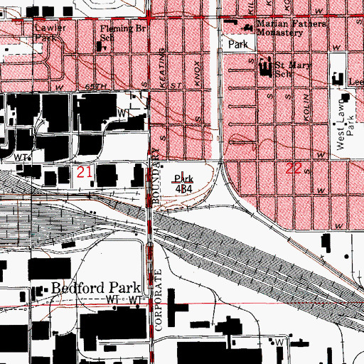 Topographic Map of Park 484, IL
