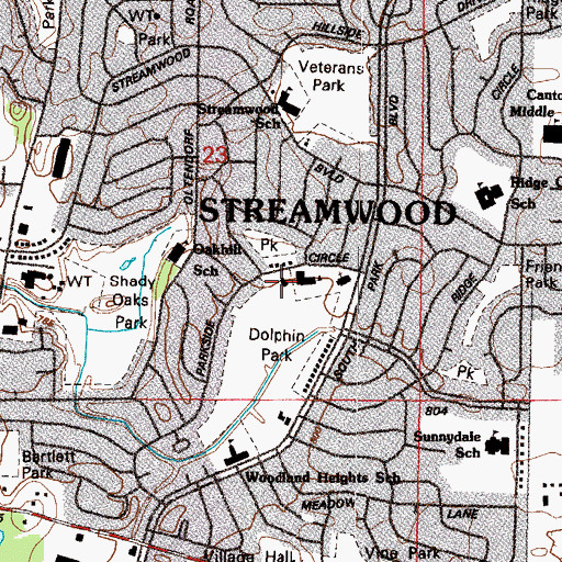 Topographic Map of Parkside Activity Center, IL
