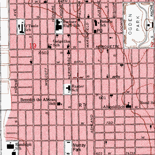 Topographic Map of Pentecostal Power Church, IL