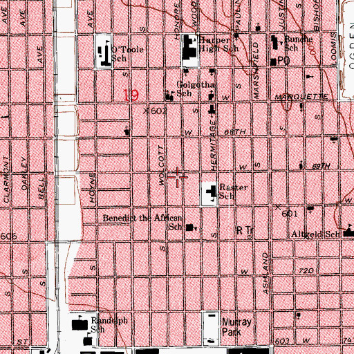 Topographic Map of Peoples Church of God in Christ, IL