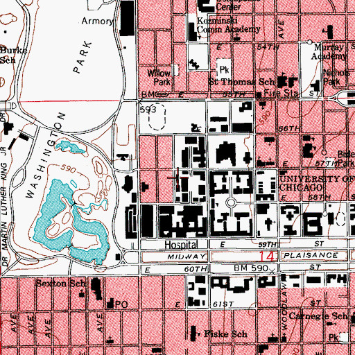 Topographic Map of Phemister Hall, IL