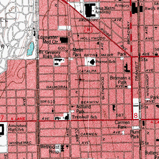 Topographic Map of Philadelphia Assembly of God Church, IL