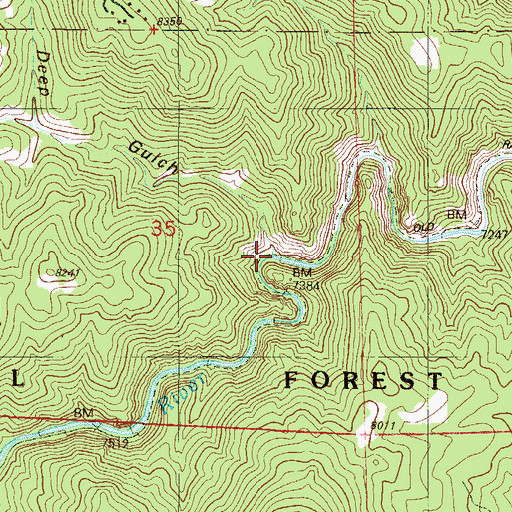 Topographic Map of Deep Gulch, CO