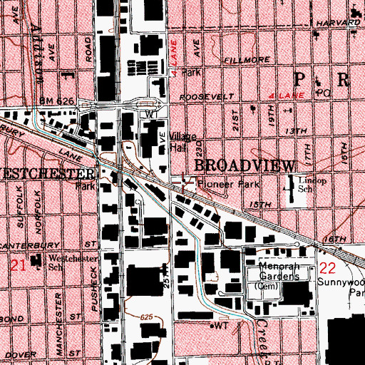 Topographic Map of Pioneer Park, IL