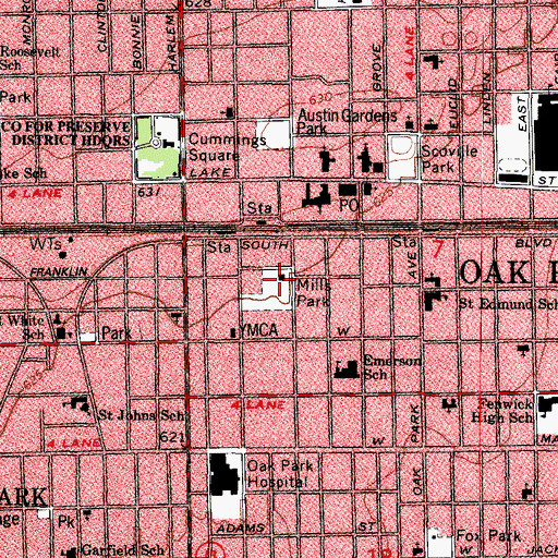 Topographic Map of Pleasant Home, IL