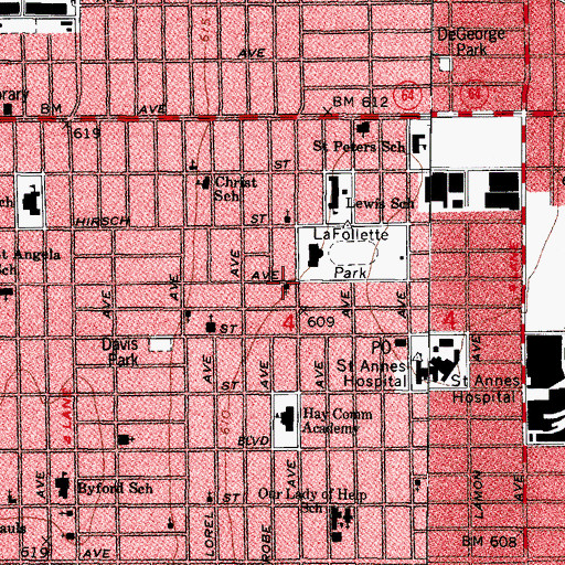 Topographic Map of Pleasant Valley Baptist Church, IL