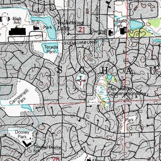 Topographic Map of Pochet Park, IL