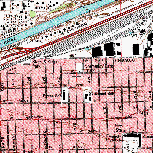 Topographic Map of Point of Oaks, IL