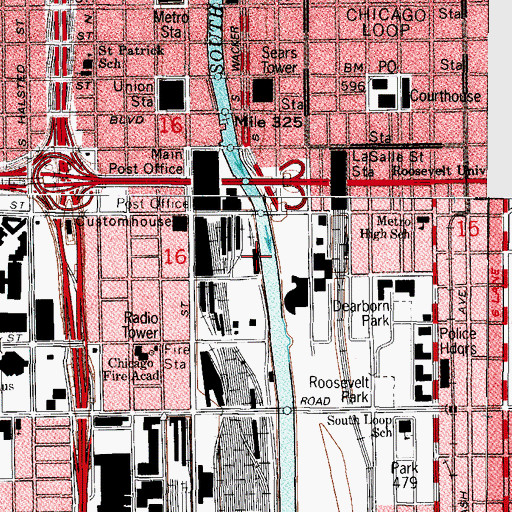 Topographic Map of Polk Building, IL