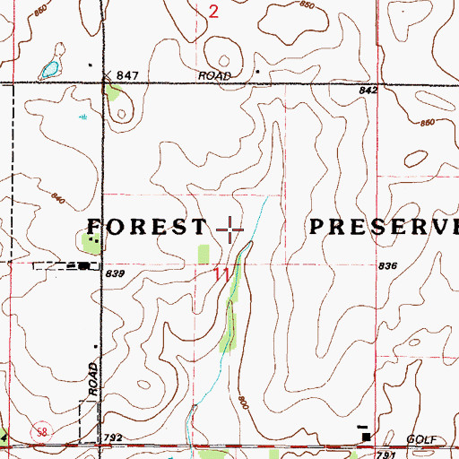 Topographic Map of Poplar Creek Forest Preserve, IL
