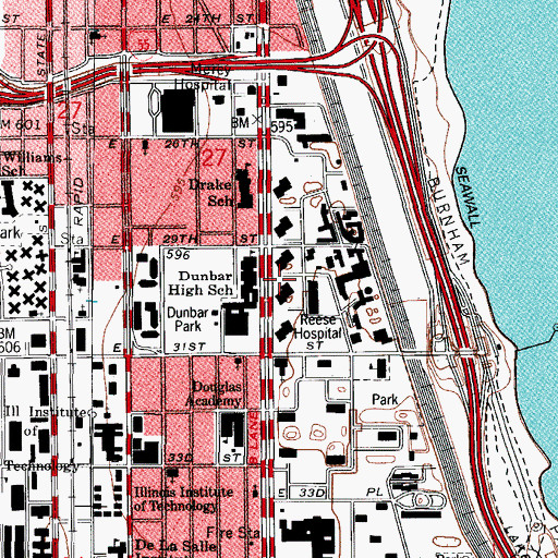 Topographic Map of Prairie Shores, IL