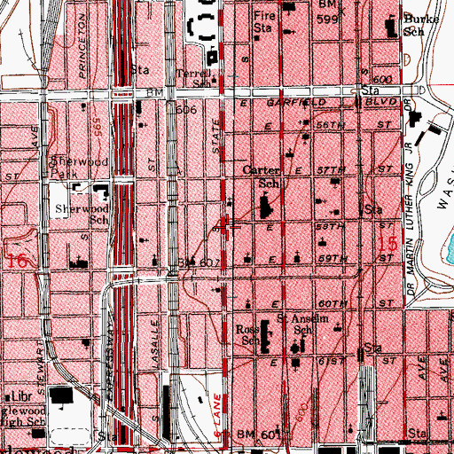 Topographic Map of Prayer Garden Church of God in Christ, IL
