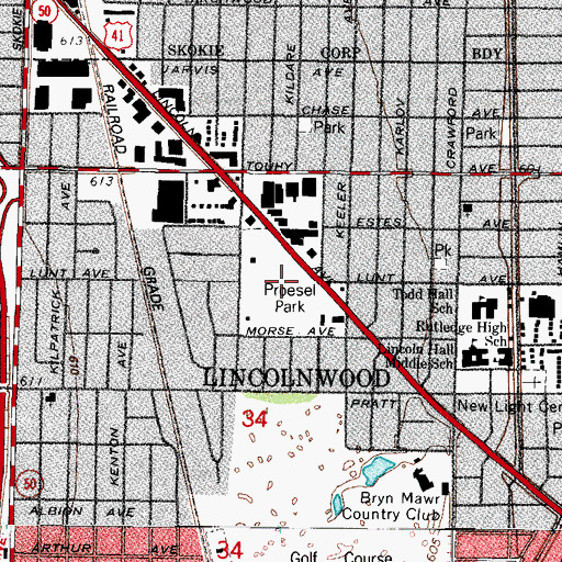 Topographic Map of Henry Prosel Park, IL