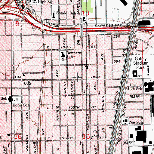 Topographic Map of Professional Play House, IL