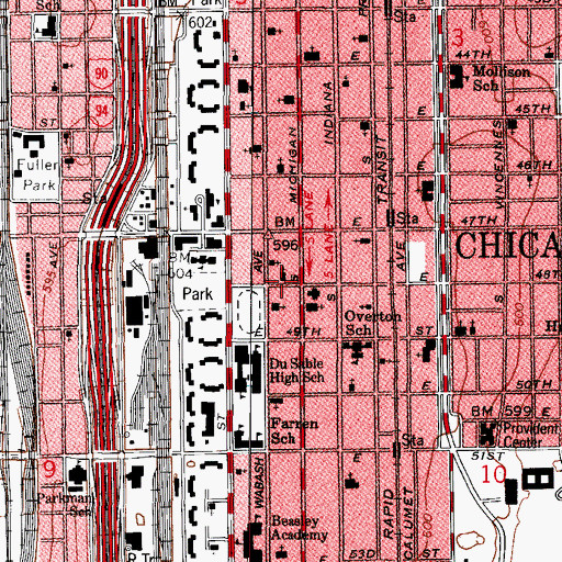 Topographic Map of Progressive Community Center of the Peoples Church, IL